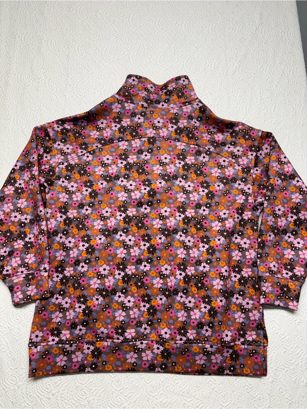 SSYS Pink Floral Half-Zip Women's Sweatshirt - Picture 6 of 8